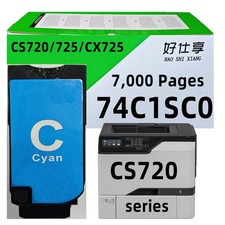 74C1SC0 Cyan Toner Cartridge Compatible for Lexmark CS720 CS725 CX725 Printer