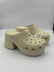 Crocs Siren Clogs Platform Block Heel Chunky Bone Beige mens shoes Size:M 11 NEW! CROCS SIREN PLATFORM CLOGS Heeled Beige Bone High Heel  main image 3