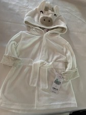 NWT Carter's Baby Cow Hooded Bath Robe Tan  White - Size: 0 to 9 months Unisex