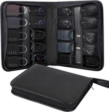 Portable Zippered Key Case,Car Key Holder Leather Key Organizer Case Combinat...
