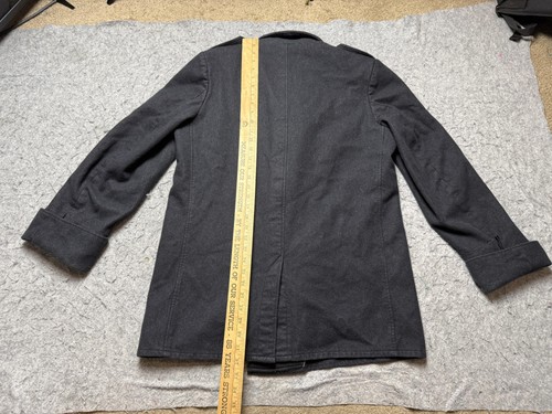 Swiss Army Peacoat Jacket Mens 46N Charcoal Gray Wool Blend Double Breasted Coat - Picture 10 of 17