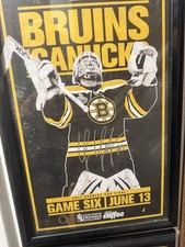 Tim Thomas signed Boston Bruins poster
