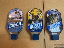 3-LOT SET Busch Light MALLARD/BUCK/BASS Tap Handle Acrylic Beer Collectible