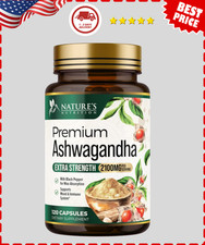 Organic Ashwagandha Capsules 2100mg Supplement w/ Black Pepper Root Powder
