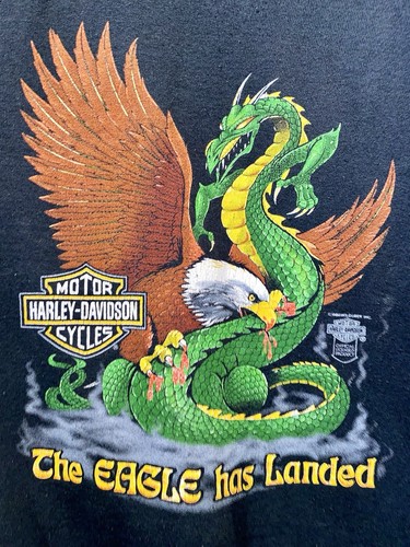 HARLEY DAVIDSON 1986 L HOLOUBEK EAGLE HAS LANDED SWEATSHIRT USA 50/50 VHTF RARE - Picture 3 of 10