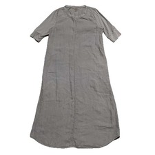 Flax Lithuania S Urban Linen Horizon Dress Smokestone Putty P
