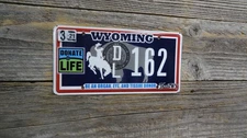 Wyoming Donate Life Cowboy Bucking Mint license plate Wyoming Hard to find WY!!