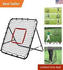 Rete Rimbalzo Calcio Regolabile | Allenatore Calcio con Telaio in Acciaio | Fo...