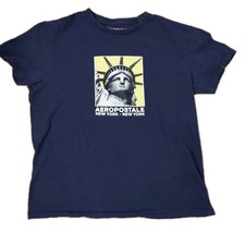 Aeropostale T-Shirt Men Medium NY Statue Of Liberty Graphic Tee Tagless New York