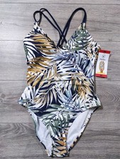 Hurley Swim Suit Womens Medium One Piece Swimwear White Floral NEW with tags