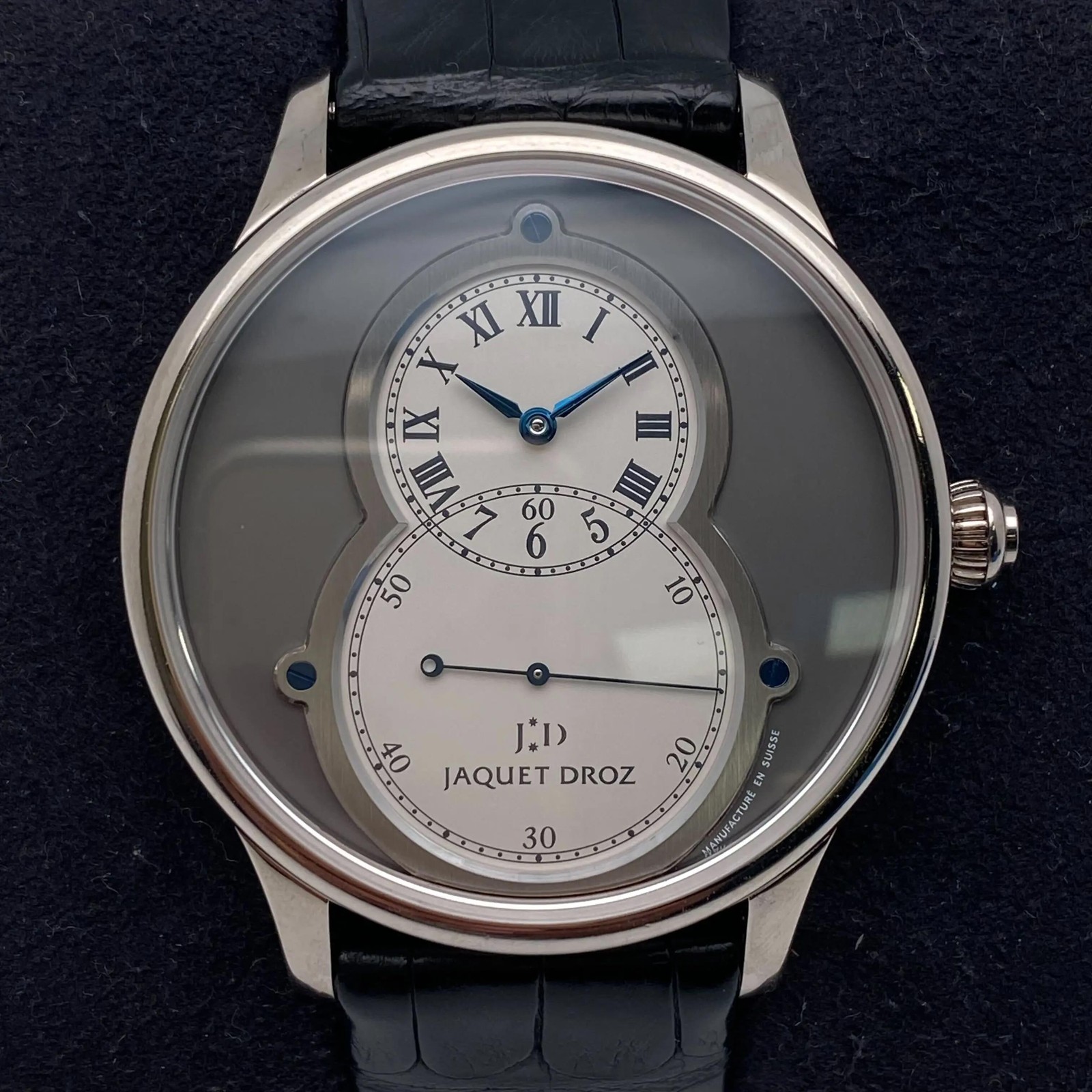 Jaquet-Droz Grande Seconde 43mm J003034203 18k White Gold Gray Dial Men Watch