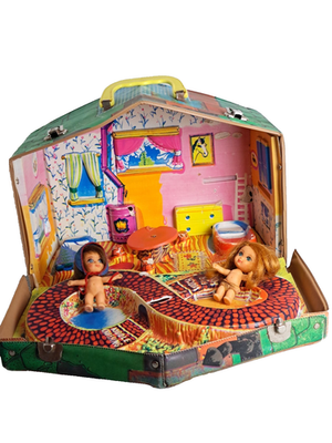 その他 7473.Liddle Kiddles Kabin Mattel 1960's Lot LIDDLE KIDDLES KLUB Club House with 2 KIDDLE