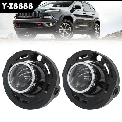 Pair Front Bumper Fog Lights Clear For 2014-2020 Jeep Grand Cherokee Lamps Set