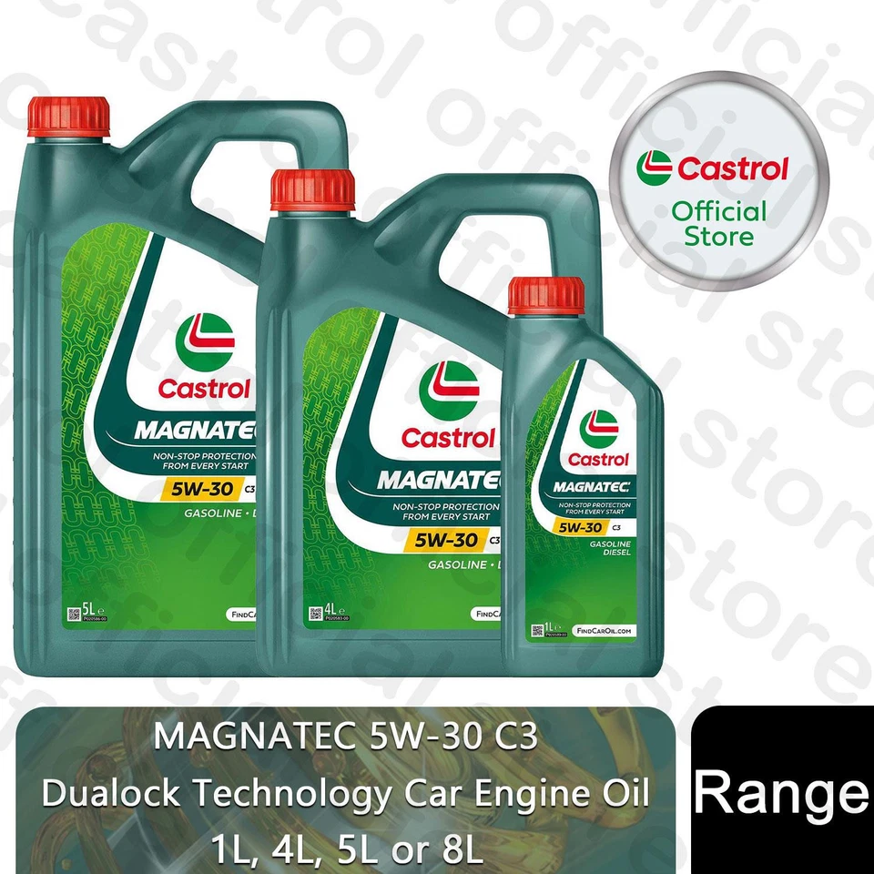 Castrol MAGNATEC 5W-30 C3 Car Engine Oil with Dualock Technology, 1, 4, 5 or 8L