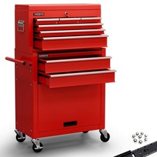 AREBOS carrello da officina carrello portautensili cassetta attrezzi 9 scomparti