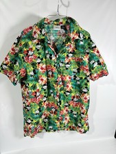 Disney Mickey Mouse Tropical Hawaiian Shirt Mens XL Aloha Button Up