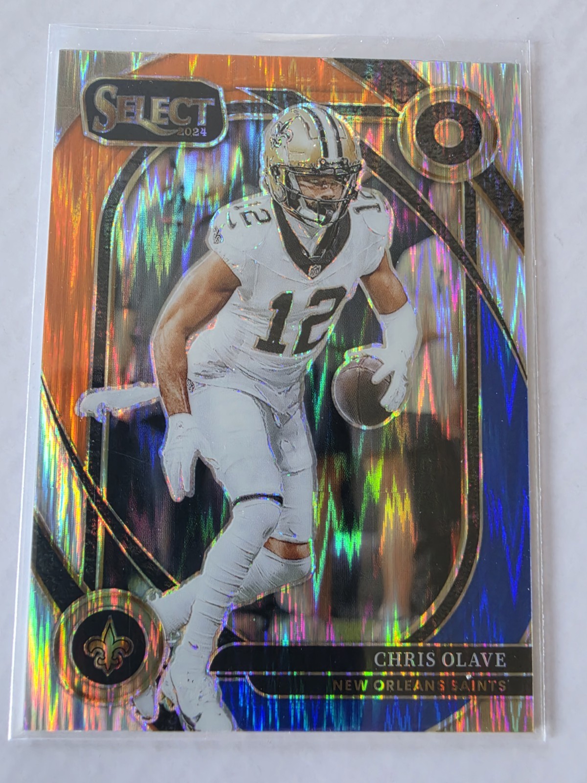 2024 Panini Select - Club Level Chris Olave #237 Blue & Orange Shock Prizm /35