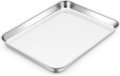 E-Far Toaster Oven Tray, 10.5 X8.3  Stainless Steel Small Baking Cookie Sheet, C