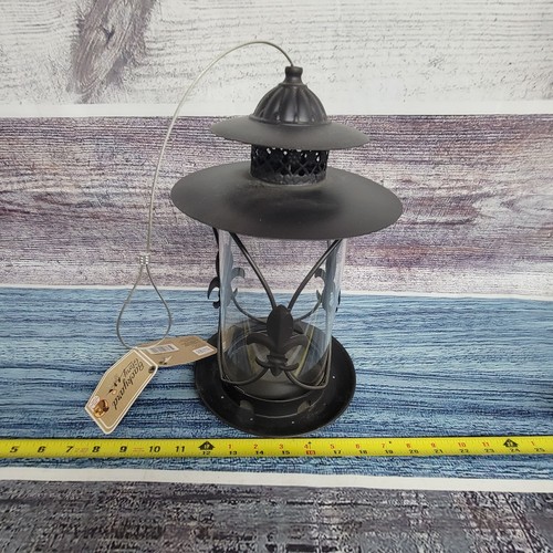 Bird feeder Steel and glass w/hanging cable