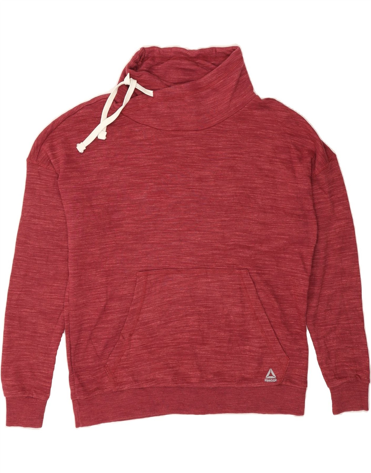 REEBOK Womens Sweatshirt Jumper UK 16 Large Maroon Flecked Cotton CF07