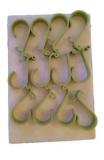 Vintage 24 plastikowe zielone haczyki na zasłonę prysznicową Mcm