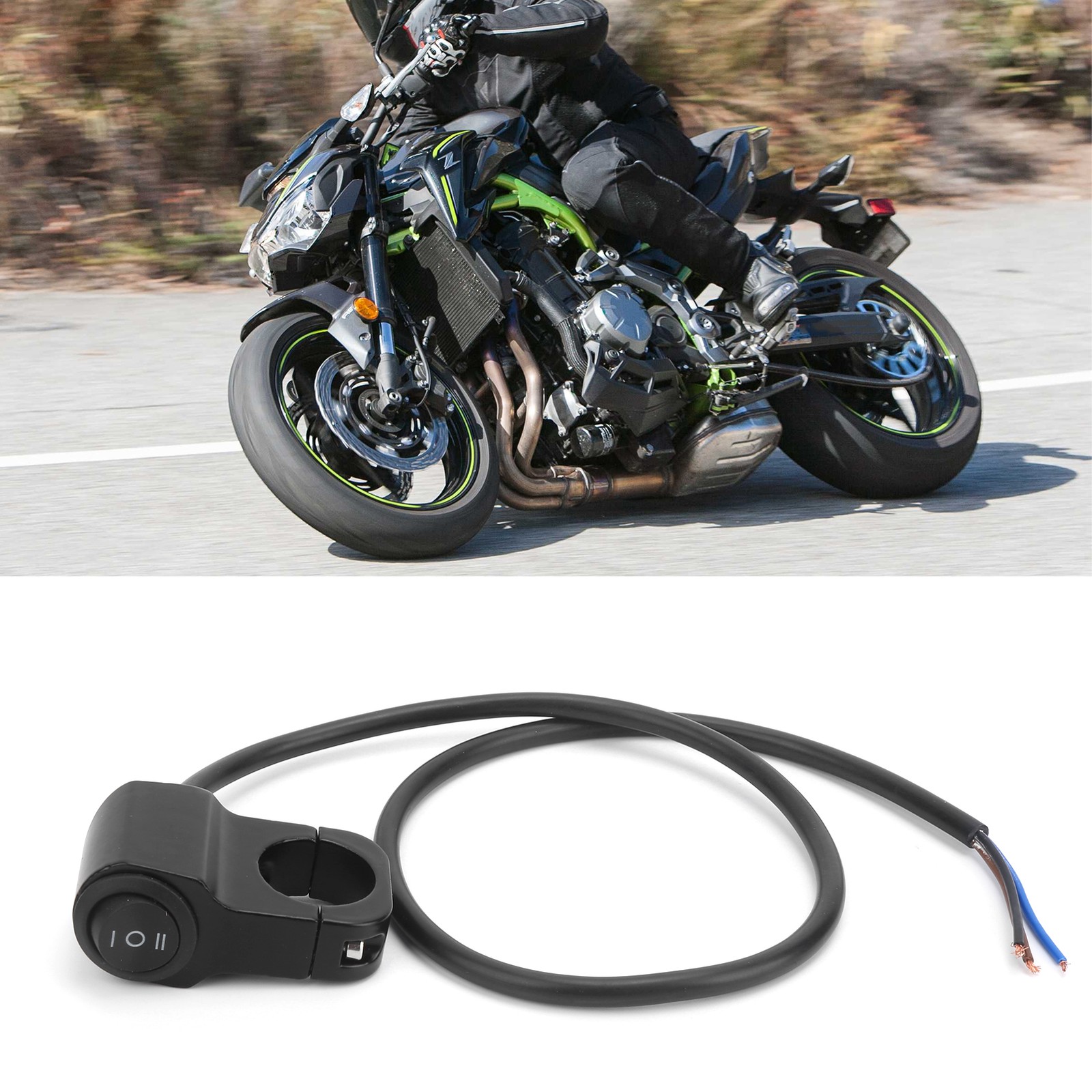› 7/8in Handlebar Switch Headlight Fog Lamp On Off Button With Colorful LED