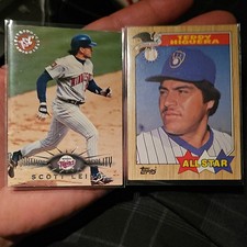 Topps 1986 Scott Leius #151 Twins & Teddy Higuera #615 Brewers 2-Card Lot