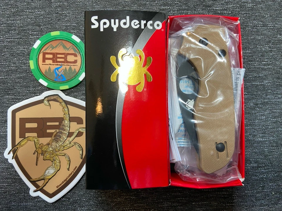 🔥🦂Spyderco REC Exclusivo Lil Nativo Coyote Marrón G10 Negro DLC 10V Escorpión📬 Foto 2 de 4