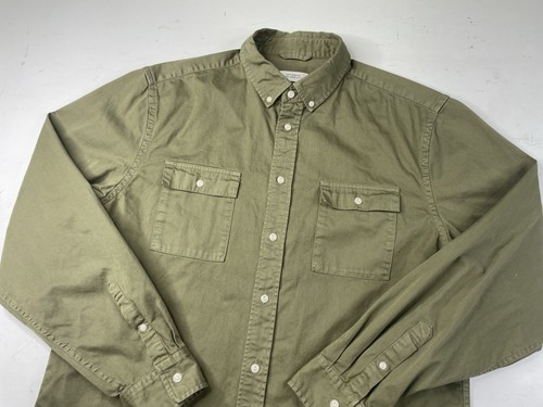 Saturdays NYC Surf Angus Broken Twill Baumwolle L/S Button Down Hemd Grün Herren XL - Bild 1 von 8