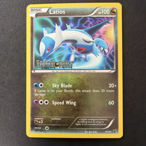 2012 POKEMON LATIOS 10/20-DRAGON VAULT -STAMPED -RARE -HOLO NM