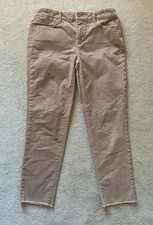 TALBOTS 10 Petite Camel Corduroy Pants Flawless Five Pocket Slim Ankle Raw Hem