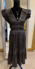 Ulla Johnson New Multi Colored Olivia Pleat Accented Midi Dress Size 4  $695