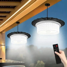 2PCS 244LED Solar Pendant Light Out/Indoor Hanging Light for Barn Shed Garden