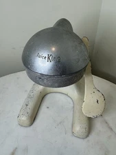 Juice King Vintage Ivory Metal Citrus Juicer Hand Press Crank Manual 1940 USA