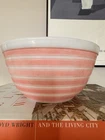 Vintage Mid-Century 1940s Pyrex Pink Stripe Bowl #402, 1 1/2 Quart