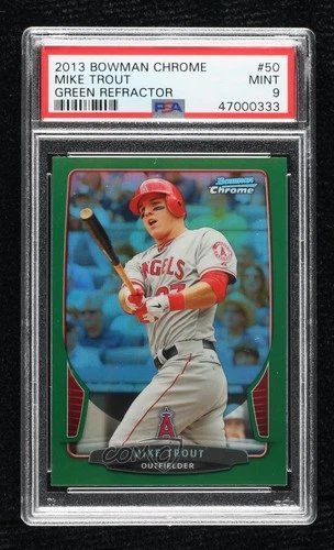2013 Bowman Chrome Rack Pack Green Refractor Mike Trout #50 PSA 9 MINT