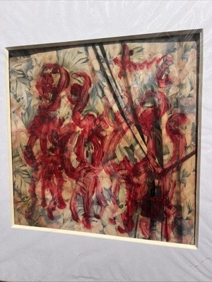Purvis Young Original  Red Paint, Van Gogh Picasso Miro of the Ghetto Miami COA
