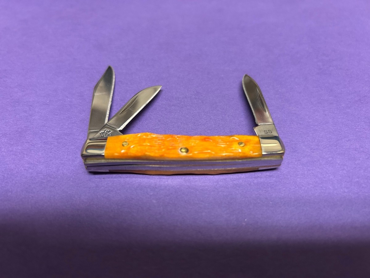 MINT IN BOX 2023 CASE XX PERSIMMON ORANGE BONE PS JIGGED SMALL
