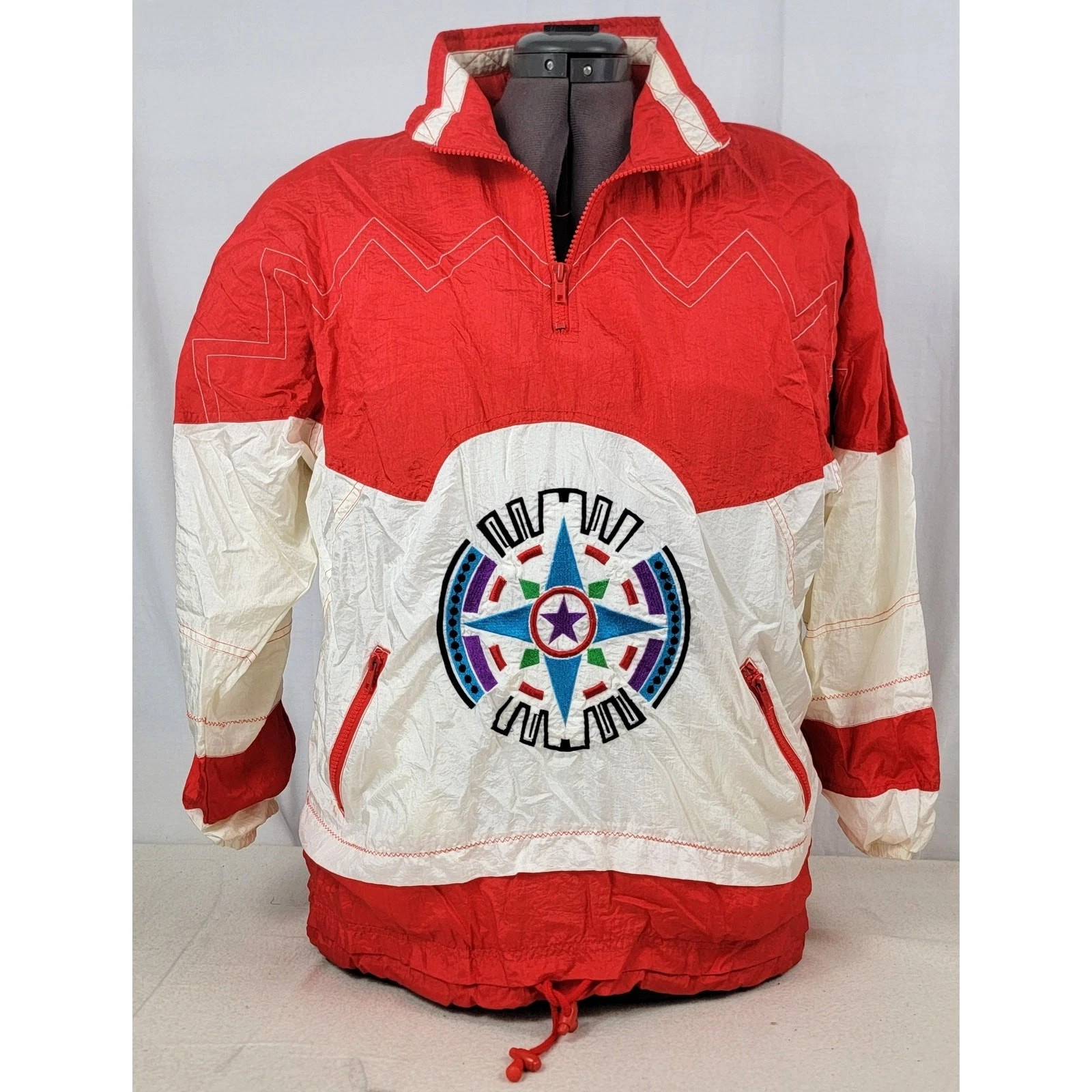Vintage 90s Lavon Pullover Jacket Size M Oversized Colorblock Nylon Unisex