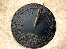 Vintage Virginia Metalcrafters Sundial ~ Cast Iron 23-1 Grow Old With Me