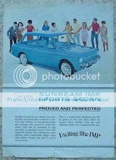 SUNBEAM IMP SPORTS SEDAN Mk 2 Car USA Sales Lealfet 1970 #7825/EX/USA