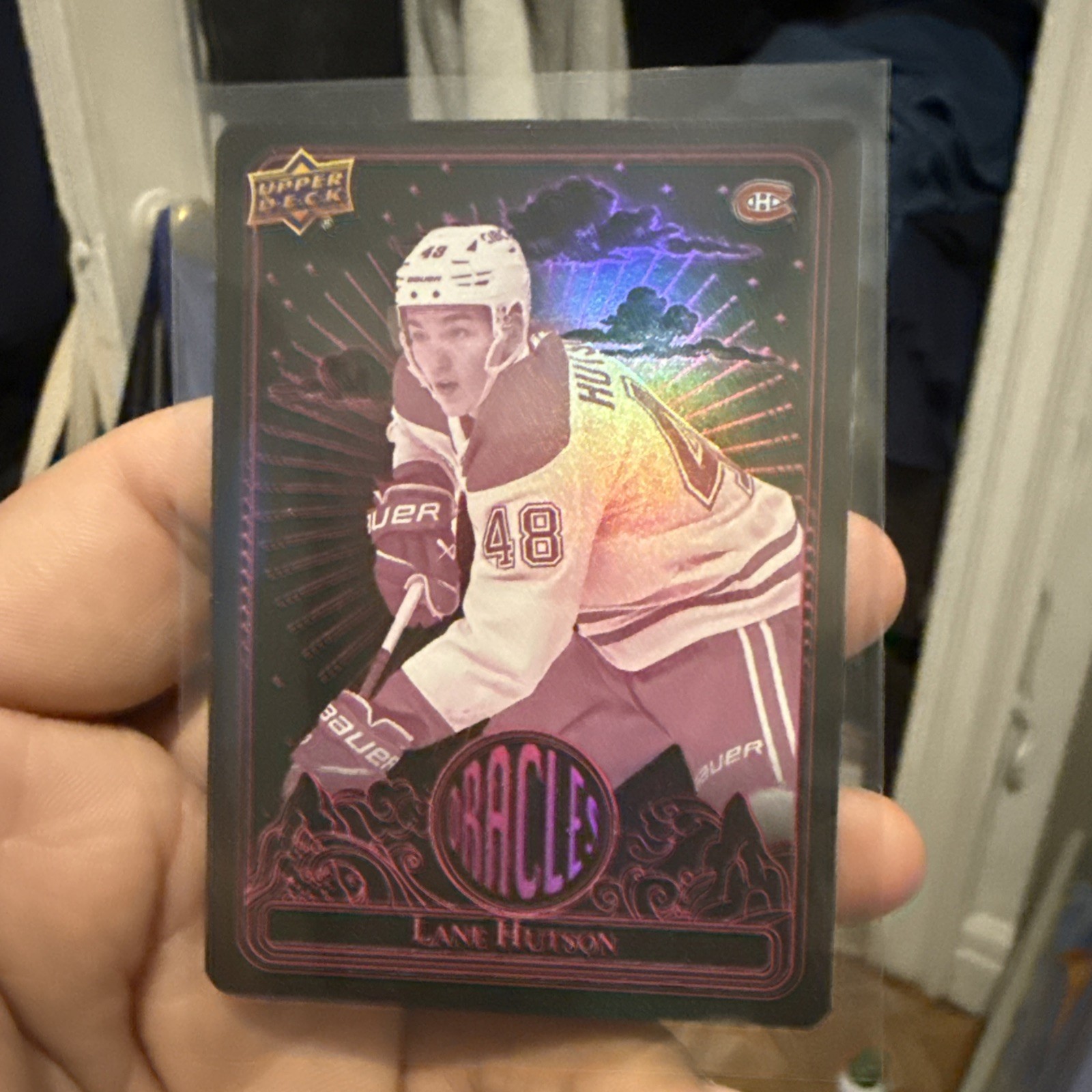 2024-25 Upper Deck Extended Oracles Pink O-55 Lane Hutson Montreal Canadiens