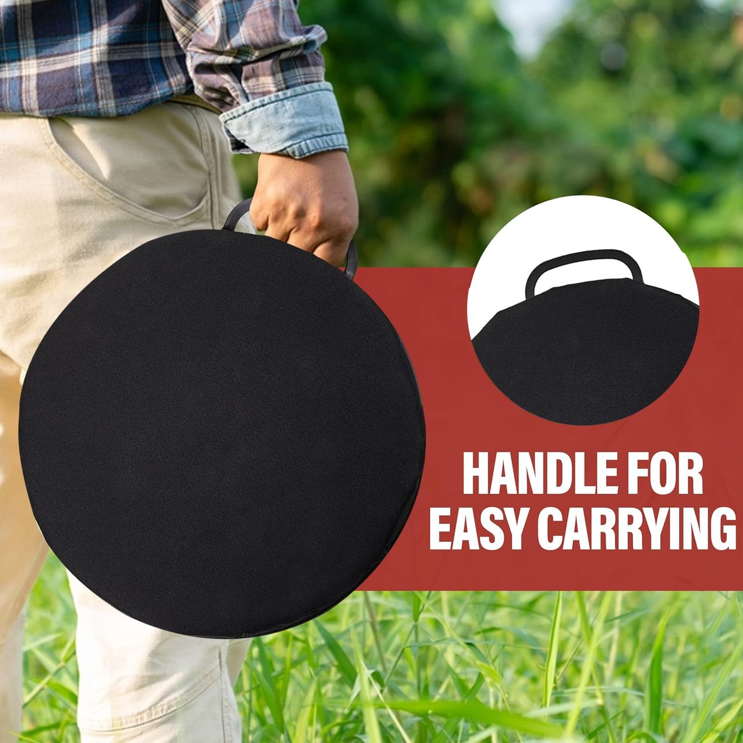 5 Gallon Bucket Seat, 360 Degree Swivel Bucket Lid Padded with Memory Foam, B...