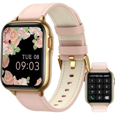 Smartwatch Damen Anruf BT 1,7'' IP68 Oxy Schrittzähler Cardio Android iOS Ros...