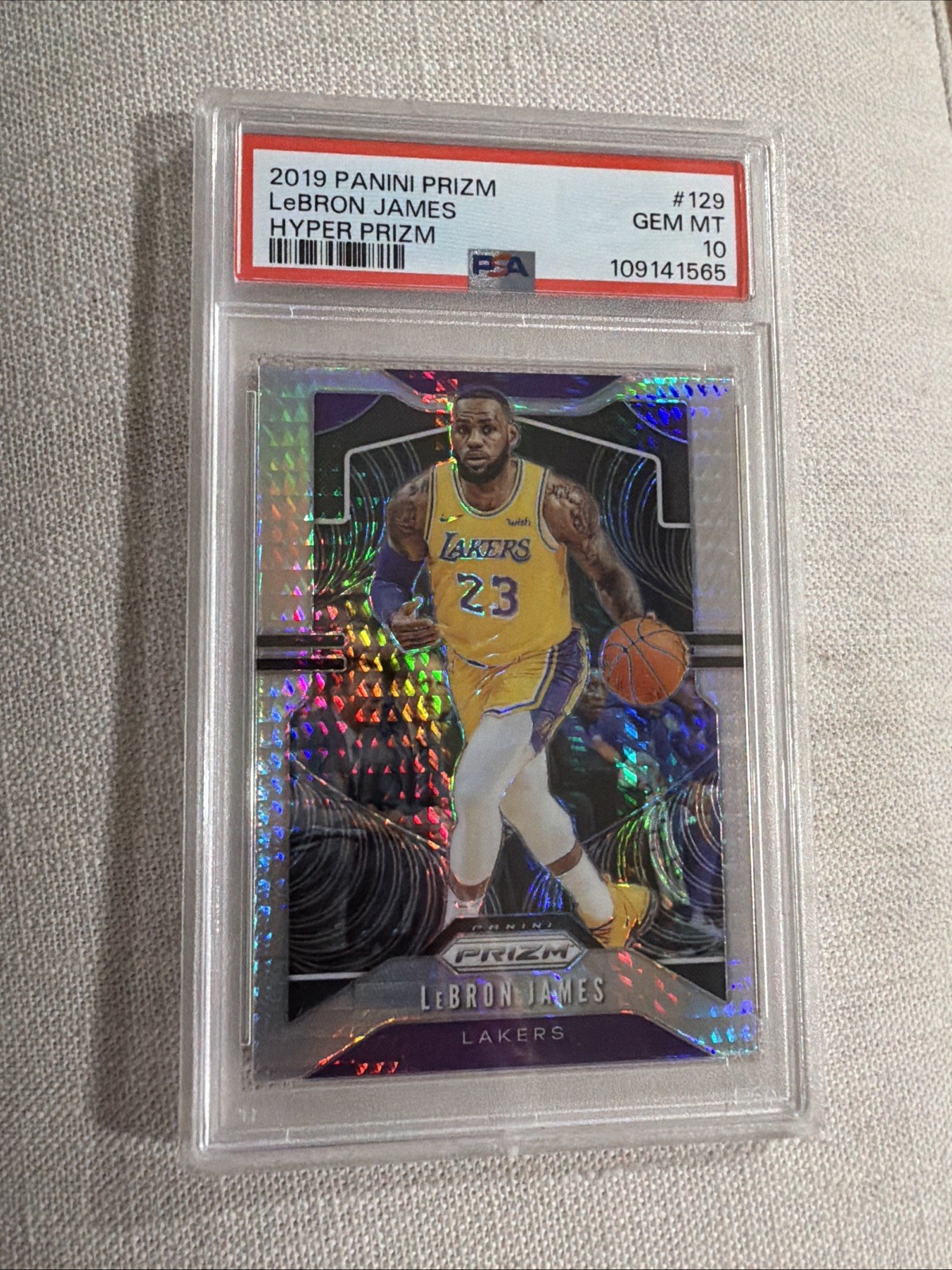 2019 Panini Prizm #129 Lebron James Hyper Prizm RARE Low Pop! PSA 10 GEM 💎 MVP