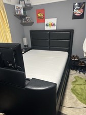 Queen Size Bed With Memory Foam Mattress + Built-in Smart Television | Pre Owned