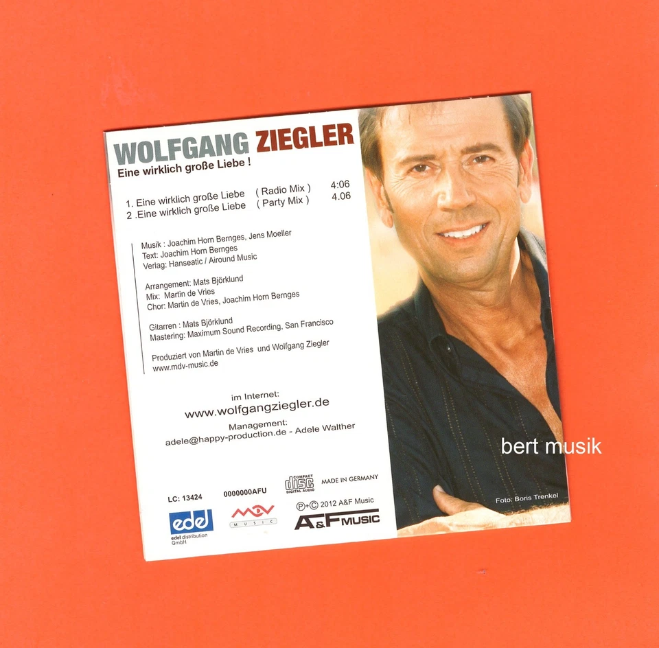 GROSSE LIEBE Wolfgang Ziegler PROMO CD Gruppe WIR Ostrock DDR Amiga PUHDYS Karat - Bild 2 von 2
