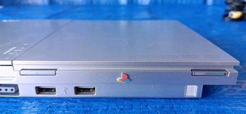 Playstation 2 Slim SCPH-90001 (Silver) w/Black Controller, Cables, Memory Card - Picture 5 of 20