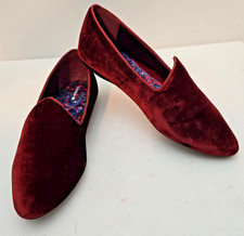 Birdies Womens Heron Flat Red Velvet Slip on Romantic Smoking Loafers US 10