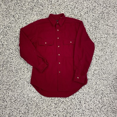 Vintage Gander Mountain Flannel Shirt Mens Chamois Heavyweight 90s Red Medium